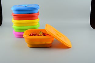 廠家訂制6寸硅膠保鮮盒 方形可折疊設(shè)計，打造便攜食品級便當盒新選擇